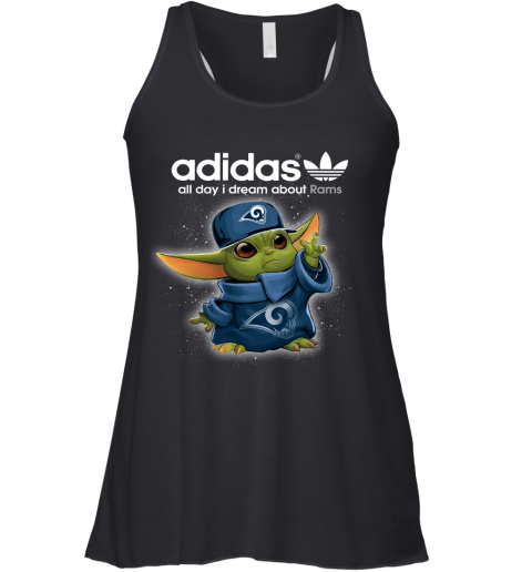 Baby Yoda Adidas All Day I Dream About Los Angeles Rams Racerback Tank