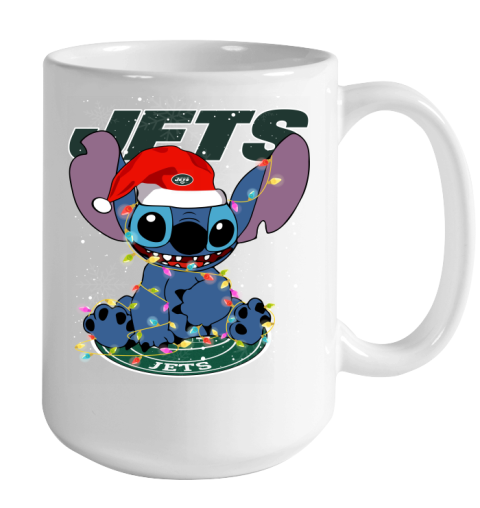 New York Jets NFL Football noel stitch Christmas Color Changing Mug 15oz 2