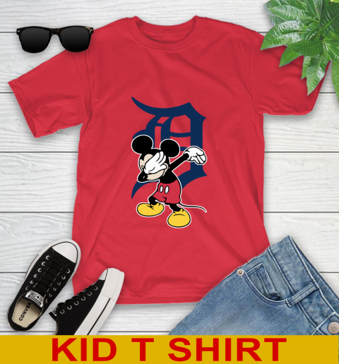 Detroit Tigers MLB Baseball Dabbing Mickey Disney Sports Youth T-Shirt 10