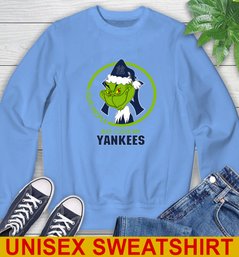 New York Yankees MLB Christmas Grinch I Hate People But I Love My Favorite Baseball Team Sweatshirt 11