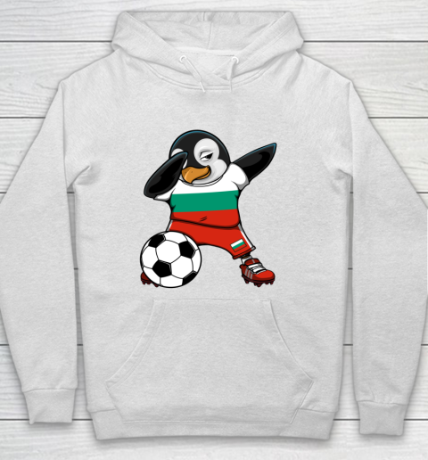 Dabbing Penguin Bulgaria Soccer Fans Jersey Football Lovers Long Sleeve Hoodie