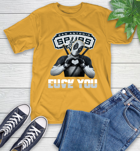 NBA San Antonio Spurs Deadpool Love You Fuck You Basketball Sports T-Shirt 2