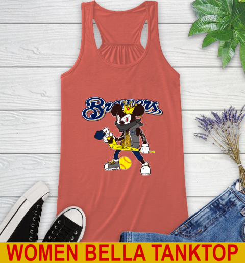 Milwaukee Brewers MLB Baseball Mickey Peace Sign Sports Racerback Tank 4