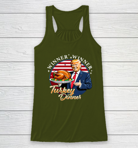 Humor Funny Trump Winner Winner Turkey Dinner Thanksgiving Racerback Tank 2