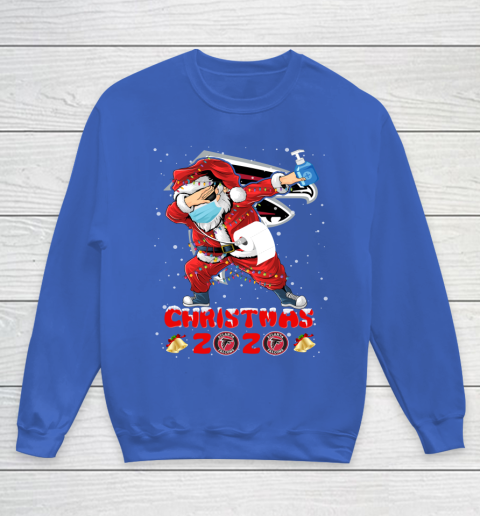 Atlanta Falcons Funny Santa Claus Dabbing Christmas 2020 NFL Youth Sweatshirt 6