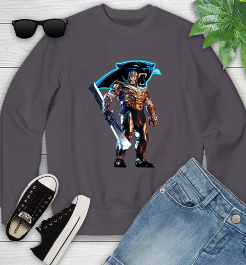 NFL Thanos Gauntlet Avengers Endgame Football Carolina Panthers Youth Sweatshirt 6