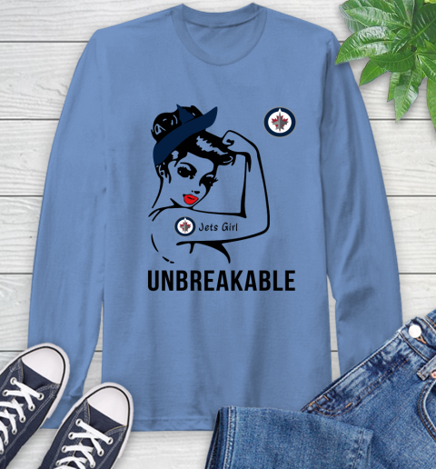NHL Winnipeg Jets Girl Unbreakable Hockey Sports Long Sleeve T-Shirt 10