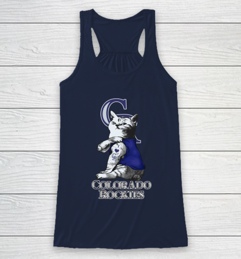 MLB Baseball My Cat Loves Colorado Rockies Racerback Tank 8