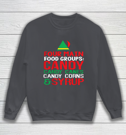4 Main Food Groups Elf Buddy Christmas Sweatshirt 4