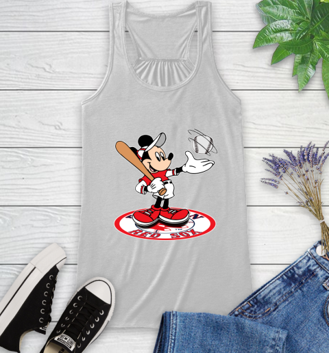 MLB Baseball Boston Red Sox Cheerful Mickey Disney Shirt Racerback Tank 2