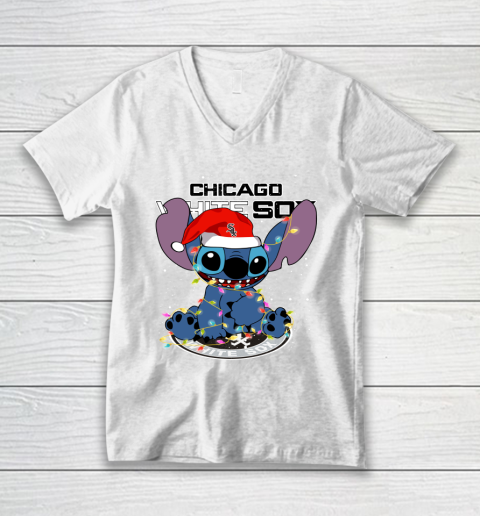 Chicago White Sox MLB noel stitch Baseball Christmas V-Neck T-Shirt