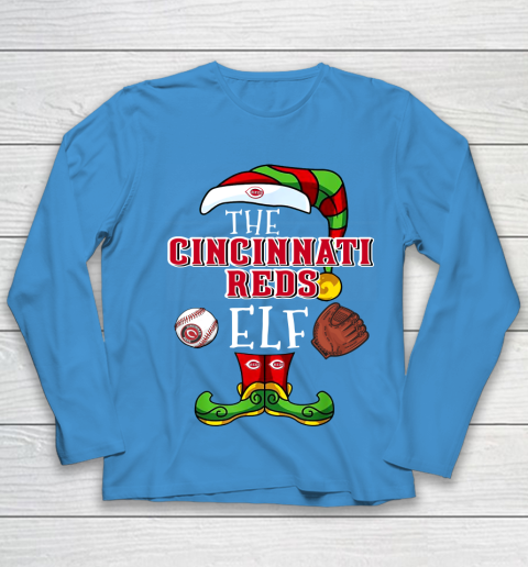 Cincinnati Reds Christmas ELF Funny MLB Youth Long Sleeve 5