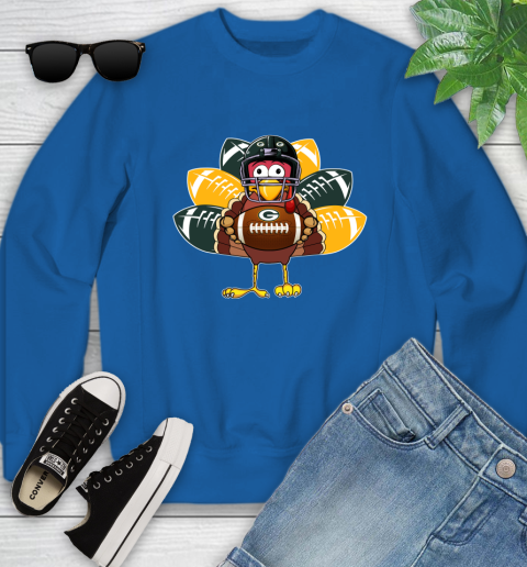 Green Bay Packers Turkey Thanksgiving Day Youth Sweatshirt 8