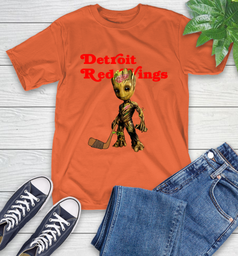 Detroit Red Wings NHL Hockey Groot Marvel Guardians Of The Galaxy T-Shirt 5