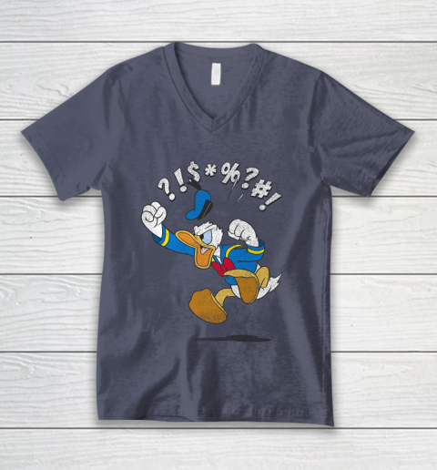 Disney Mickey And Friends Donald Angry Jump V-Neck T-Shirt 7