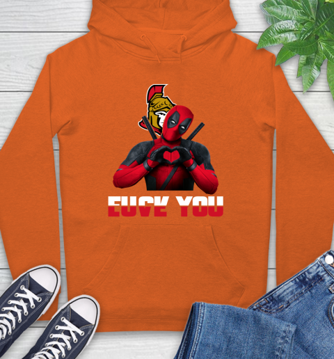 NHL Ottawa Senators Deadpool Love You Fuck You Hockey Sports Hoodie 4