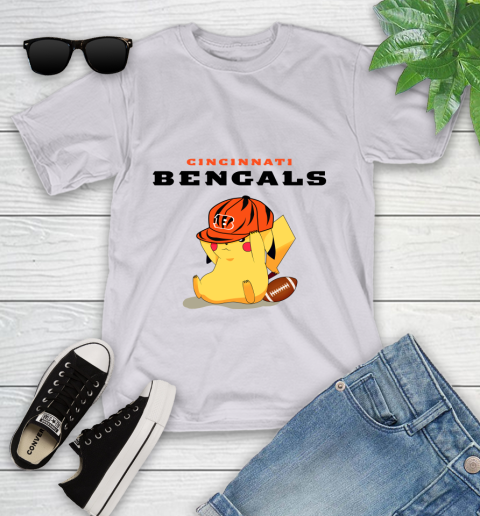 NFL Pikachu Football Sports Cincinnati Bengals Youth T-Shirt 4