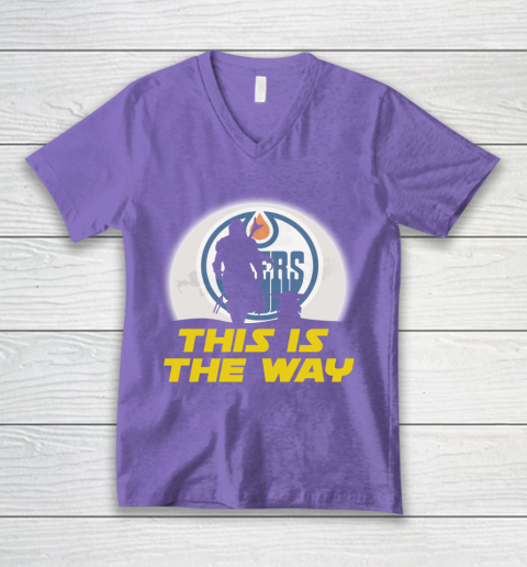 Edmonton Oilers NHL Ice Hockey Star Wars Yoda And Mandalorian This Is The Way V-Neck T-Shirt 8
