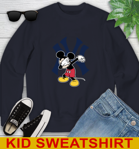 New York Yankees MLB Baseball Dabbing Mickey Disney Sports Youth Sweatshirt 4 New York Yankees MLB Baseball Dabbing Mickey Disney Sports Youth Sweatshirt - Image 4