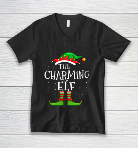 The Charming Elf Family Matching Christmas Group Gift Pajama V-Neck T-Shirt