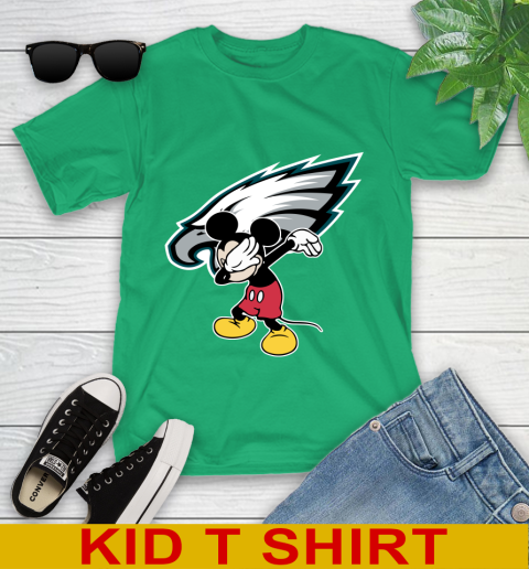Philadelphia Eagles NFL Football Dabbing Mickey Disney Sports Youth T-Shirt 6