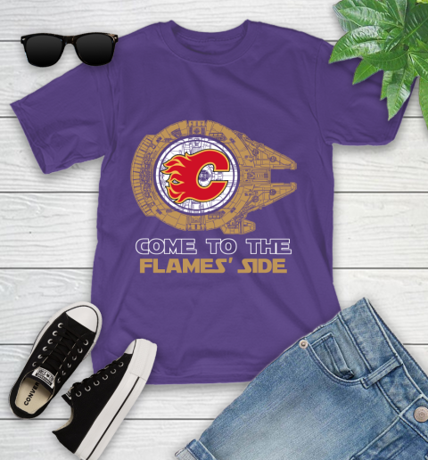 NHL Come To The Calgary Flames Wars Hockey Sports Youth T-Shirt 3