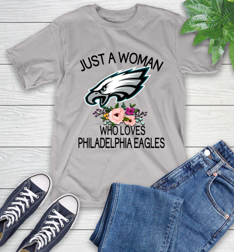 NFL Just A Woman Who Loves Philadelphia Eagles Football Sports T-Shirt 12