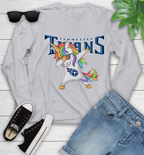 Tennessee Titans NFL Football Funny Unicorn Dabbing Sports Youth Long Sleeve 5