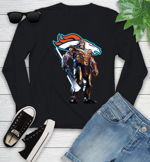 NFL Thanos Gauntlet Avengers Endgame Football Denver Broncos Youth Long Sleeve 2