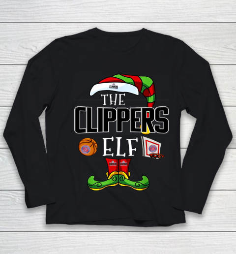 LA Clippers Christmas ELF Funny NBA Youth Long Sleeve