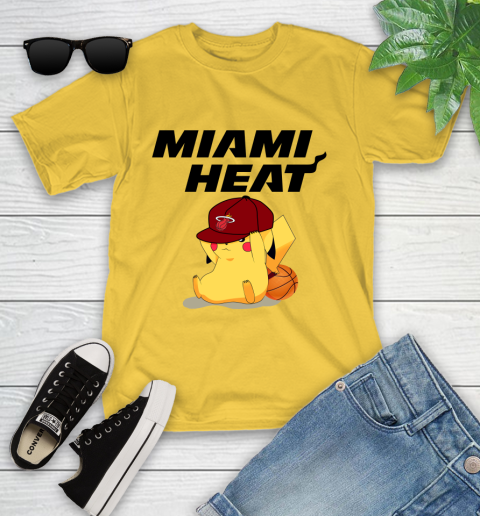 NBA Pikachu Basketball Sports Miami Heat Youth T-Shirt 8