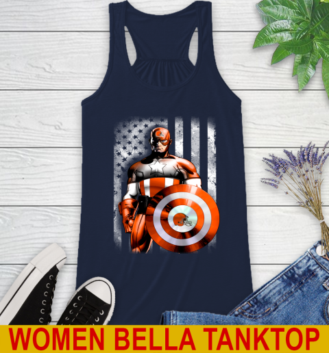 Cleveland Browns NFL Football Captain America Marvel Avengers American Flag Shirt Racerback Tank 9