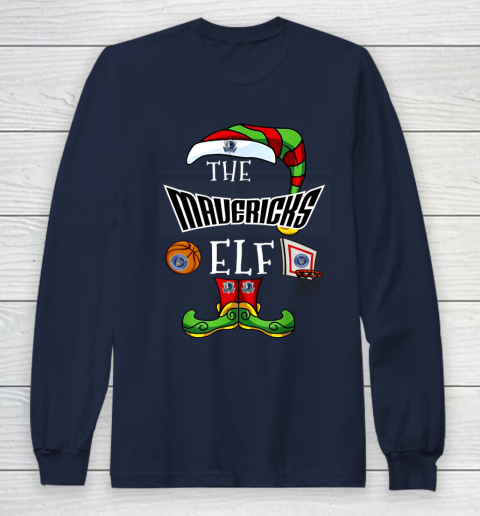 Dallas Mavericks Christmas ELF Funny NBA Long Sleeve T-Shirt 2