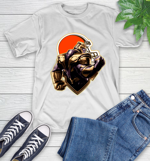 NFL Thanos Avengers Endgame Football Sports Cleveland Browns T-Shirt