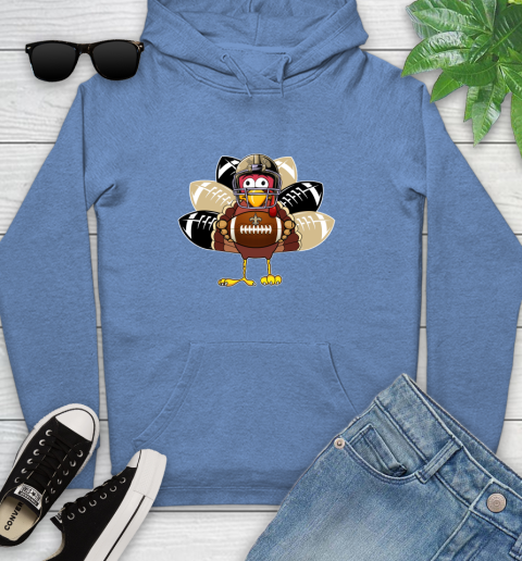 New Orleans Saints Turkey Thanksgiving Day Youth Hoodie 12