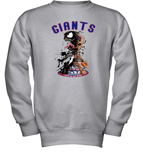 NFL New York Giants Football Venom Groot Guardians Of The Galaxy LIA1X0ov5tK youth sweatshirt 47 95 151514 front sport grey