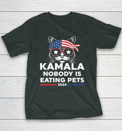 Harris Walz 2024  Nobody Is Eating Pets Youth T-Shirt 3