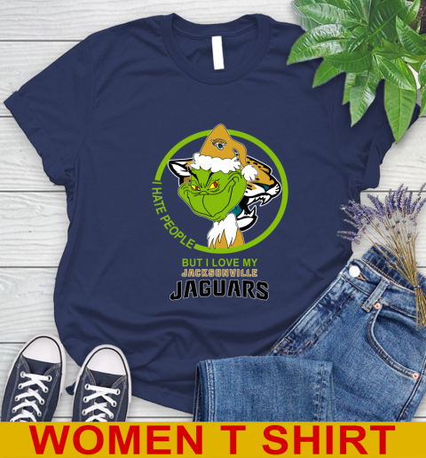 Jacksonville Jaguars NFL Christmas Grinch I Hate People But I Love My Favorite Football Team Women's T-Shirt 12