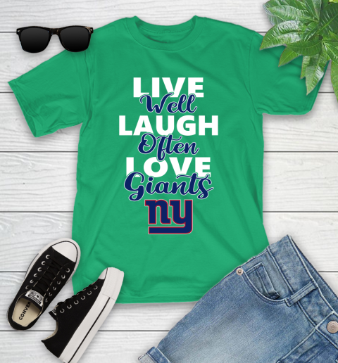 NFL Football New York Giants Live Well Laugh Often Love Shirt Youth T-Shirt 7