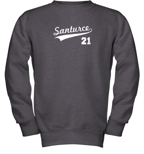 ob36 vintage santurce 21 puerto rico baseball youth sweatshirt 47 front dark heather