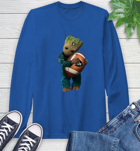 NFL Groot Guardians Of The Galaxy Football Sports Oakland Raiders Long Sleeve T-Shirt 9