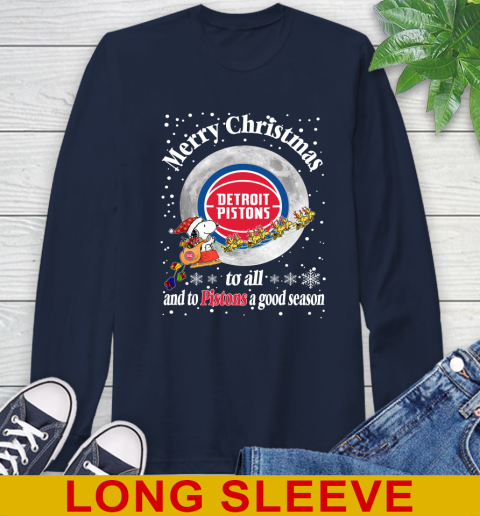 Detroit Pistons Merry Christmas To All And To Pistons A Good Season NBA Basketball Sports Long Sleeve T-Shirt 3