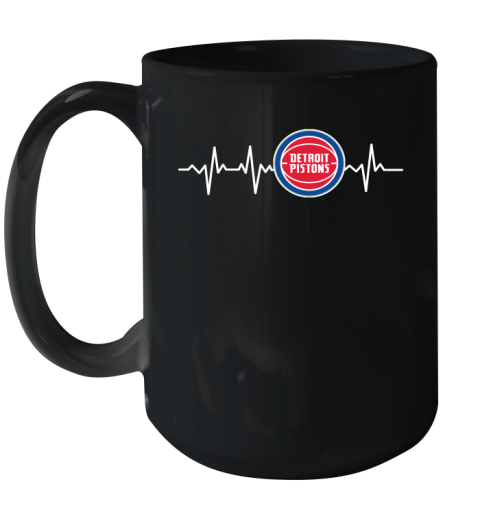 Detroit Pistons NBA Basketball Heart Beat Shirt Ceramic Mug 15oz