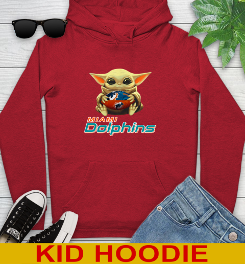 NFL Football Miami Dolphins Baby Yoda Star Wars Shirt Youth Hoodie 11