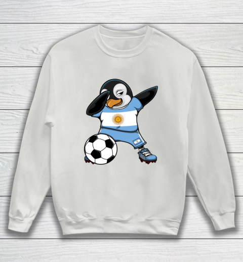 Dabbing Penguin Argentina Soccer Fans Jersey Football Lovers Sweatshirt 3
