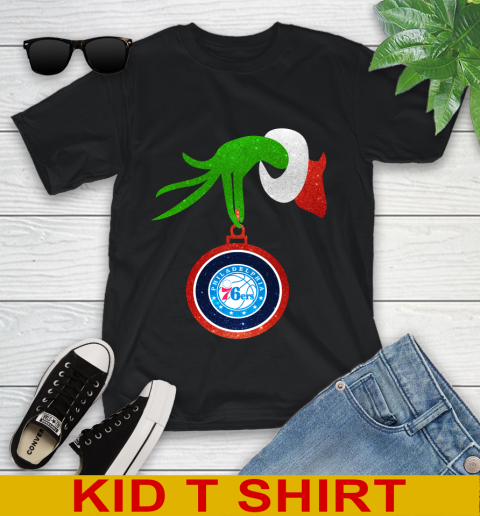 Philadelphia 76ers Grinch Merry Christmas NBA Basketball Youth T-Shirt 2