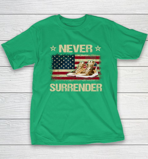 Never Surrender Gold Sneakers Pro Trump 2024 Youth T-Shirt 4