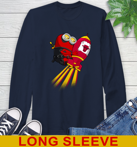 NBA Basketball Chicago Bulls Deadpool Minion Marvel Shirt Long Sleeve T-Shirt 3