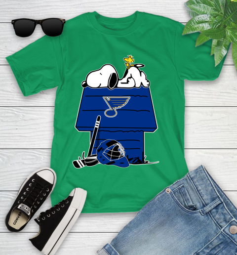 St.Louis Blues NHL Hockey Snoopy Woodstock The Peanuts Movie Youth T-Shirt 6