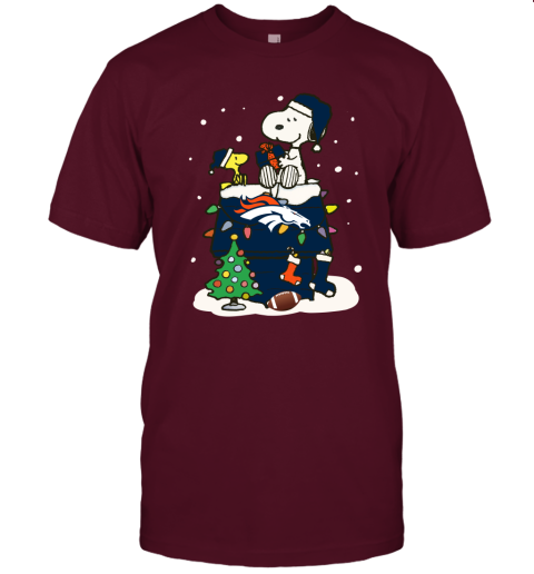 A Happy Christmas With Denver Broncos Snoopy Unisex Jersey Tee